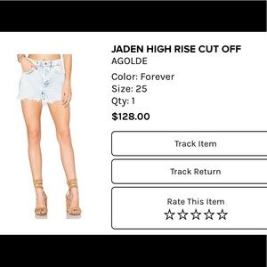 Agolde light wash Jean shorts size 25
